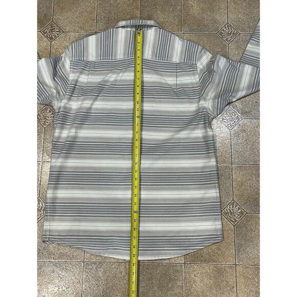 Tommy Bahama Relax Island Modern Fit Striped Men’s Shirt Sz Medium Cream/Brown - Picture 4 of 15